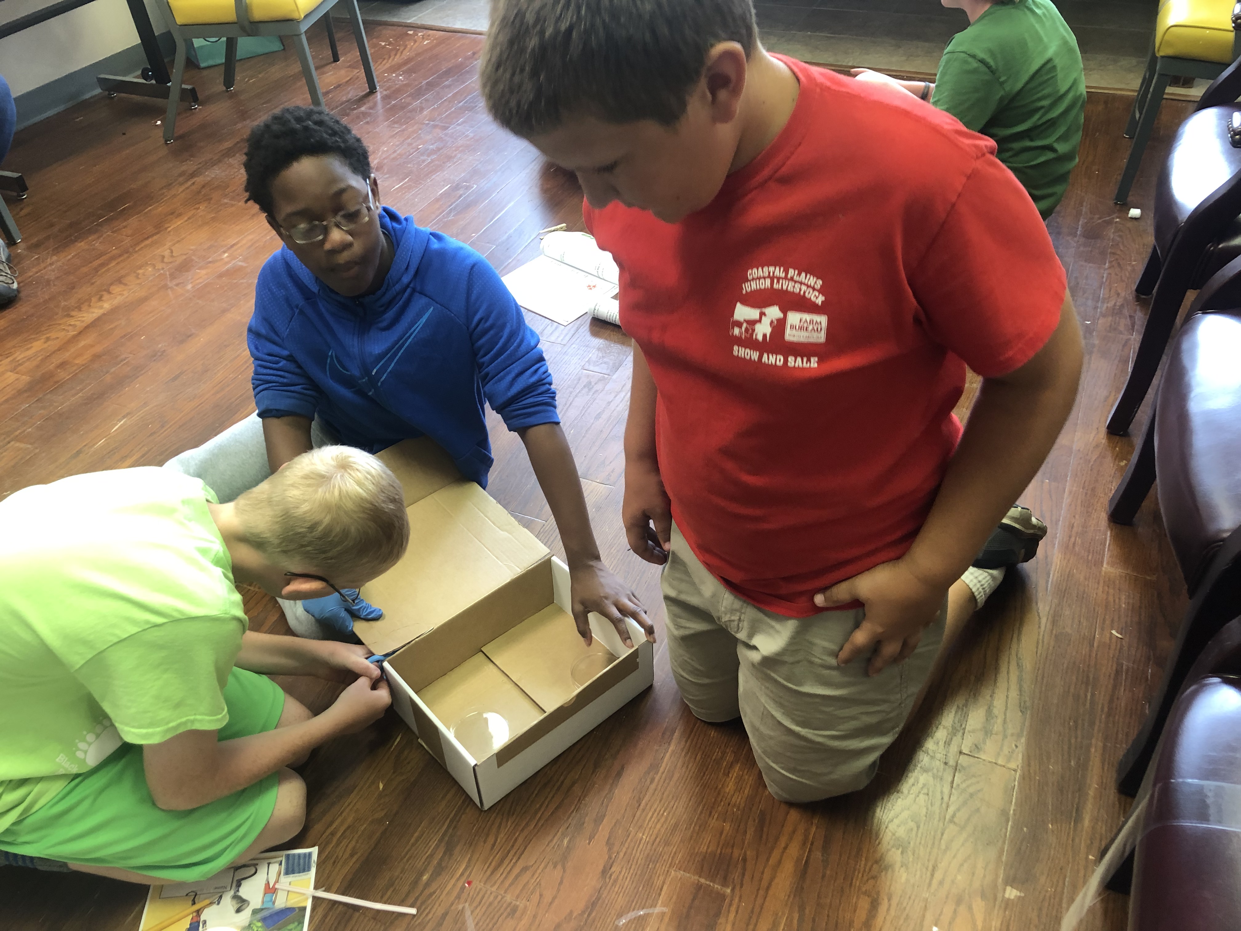 kids building quarantine box