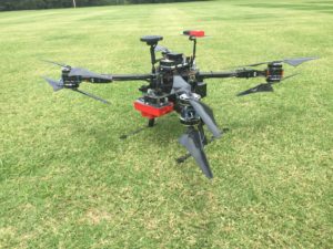 drone over turfgrass