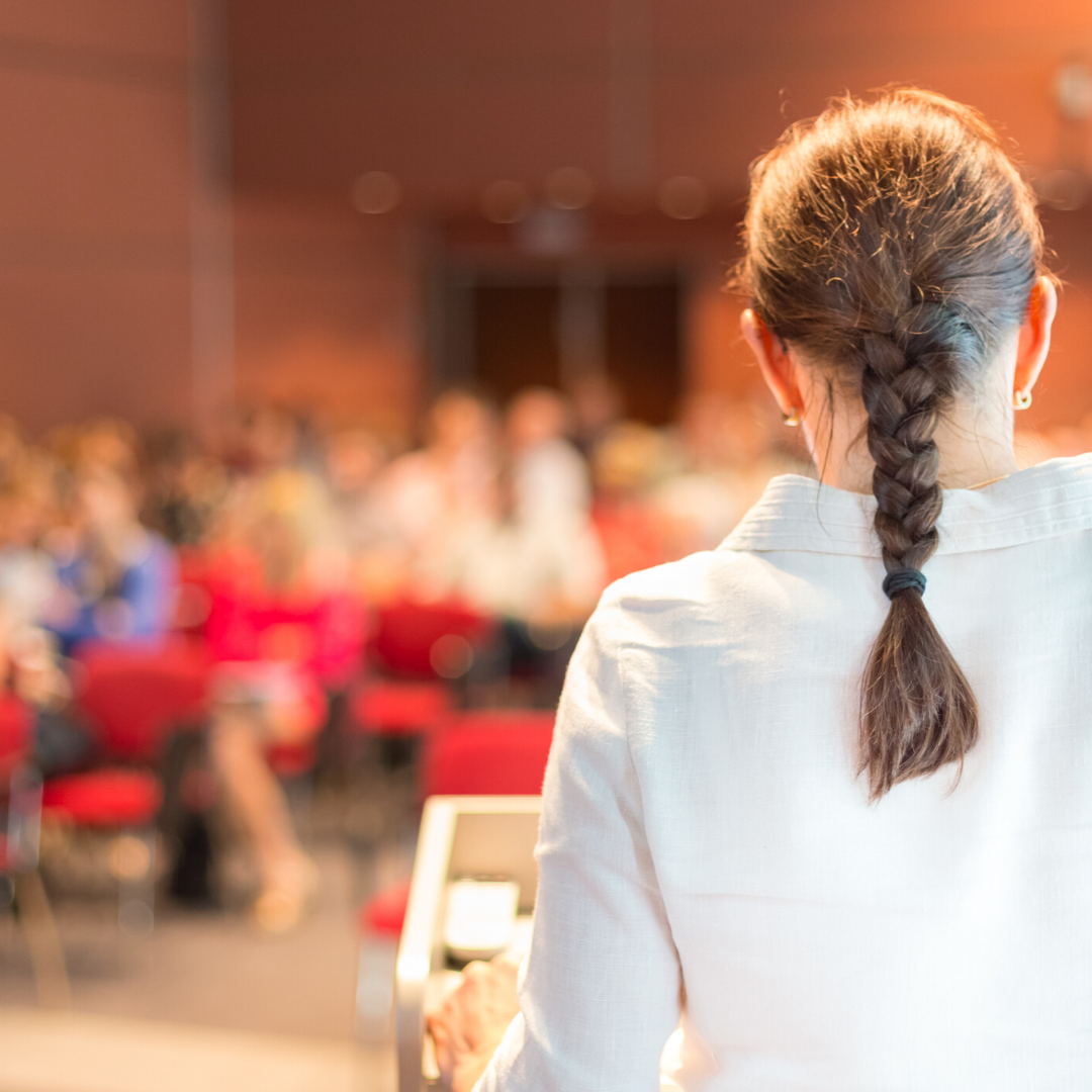 Girl giving a speech.