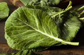 up close picture of a collard leaf