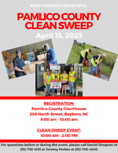 Flyer for April 2023 Pamlico Clean Sweep